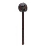 A FIJIAN THROWING CLUB, I ULA DRISIA, LATE 19TH/EARLY 20TH C of richly patinated root wood with