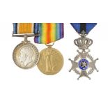 WORLD WAR ONE PAIR BRITISH WAR MEDAL AND VICTORY MEDAL  2933 PTE G HUDSON SUSS R, Belgium, Knight of