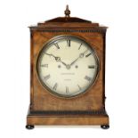 A MAHOGANY CLOCK BY JAMES MCCABE, C1830 with painted dial, the twin fusee movement engraved on the