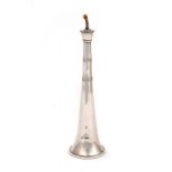 AN EDWARD VIII SILVER HUNTING HORN NOVELTY CIGAR LIGHTER 21cm h, by Walker & Hall Ltd, Sheffield