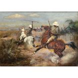 THOMAS IVESTER LLOYD (1873-1942) PIG STICKING IN INDIA  a set of four, all signed, oil on panel,