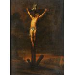 NORTHERN EUROPEAN SCHOOL 19TH/19TH C THE CRUCIFIXION  indistinctly signed G Sei..., oil on oak