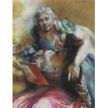 †DAVID FOGGIE, RSW, RSA (1878-1948) SCENE FROM A PLAY signed, pastel, 44 x 34cm ++In fine condition