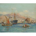 †FRANK HENRY MASON, RBA (1876-1965) THE PORT OF ADEN   signed, oil on canvas, 49.5 x 59.5cm ++In