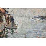 PRINCE PAUL TROUBETZKOY (1866-1938) THE BOAT RACE  signed, oil on panel, 8.5 x 12.5cm ++In fine