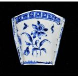 A DERBY BLUE AND WHITE ASPARAGUS SERVER, C1770  painted with the Narcissus pattern, 7.5cm w ++In