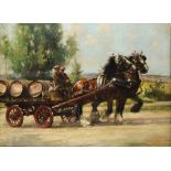 †ARTHUR SPOONER, RBA (1873-1961) THE BREWER'S DRAY  signed, oil on canvas, 66 x 90cm Duncan
