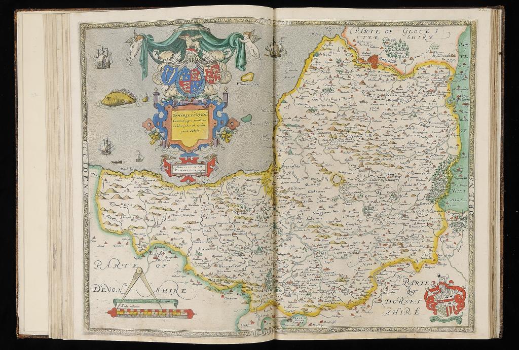 SAXTON (CHRISTOPHER) [ATLAS OF ENGLAND AND WALES] folio, thirty five double page maps, one