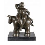 A BRONZE SCULPTURE OF RAPTO DE EUROPA, 20TH/21ST C after the sculpture by Fernando Botero,   mid