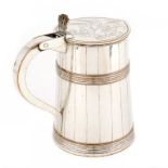 AN OLD SHEFFIELD PLATE TANKARD ATTRIBUTED TO THOMAS LAW & CO, C1785-90  the lid chased with hops and