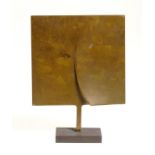 20TH CENTURY SCHOOL  SQUARE FORM  indistinctly signed,  N bronze, 15cm h ++In good condition with