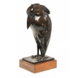 AN ITALIAN ART DECO BRONZE SCULPTURE OF A BIRD, C1930  cast from a model by A Bossi, founder's