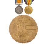 WORLD WAR ONE SINGLE AND PLAQUE Victory Medal and Memorial Plaque S-10247 PTE A WHANNEL CAM'N HIGHRS