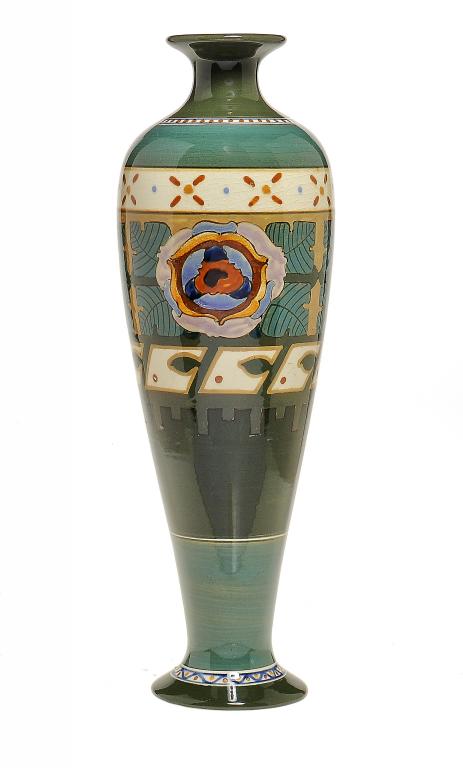 A DUTCH ART POTTERY VASE, C1910 painted with the Rondo design,, 36cm h, painted HS and Rondo