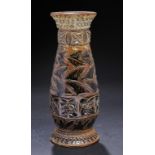 A MARTINWARE VASE, FULHAM PERIOD, C1874 21cm h, incised R W Martin Fulham ++Drilled hole in centre