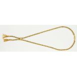 A 9CT TWO COLOUR GOLD ROPE NECKLACE, 23.5G