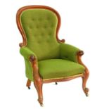 A VICTORIAN MAHOGANY ARMCHAIR