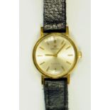 AN OMEGA GOLD PLATED LADY'S WRISTWATCH