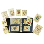 A COLLECTION OF VICTORIAN VALENTINES AND GREETINGS CARDS  many chromo and paper lace, embossed