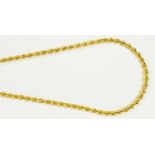 A 9CT GOLD ROPE NECKLET, 9.6G