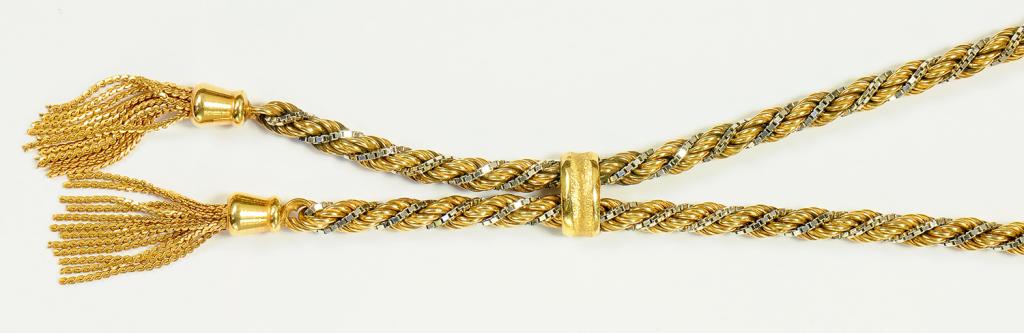 A 9CT TWO COLOUR GOLD ROPE NECKLACE, 23.5G - Image 2 of 2
