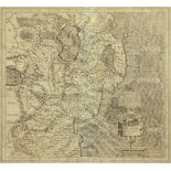 GERARD MERCATOR [NORTHERN IRELAND] ULTONIAE ORIENTALIST PARS, DOUBLE PAGE ENGRAVING WITH WIDE