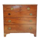 A 19TH CENTURY MAHOGANY AND LINE INLAID CHEST OF DRAWERS
