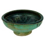 PROPERTY OF ANOTHER PRIVATE OWNER. ISLAMIC CERAMICS.  A TURQUOISE GLAZED FRITWARE BOWL, SYRIA, 13/
