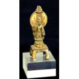 A CHINESE MINIATURE GILT BRONZE FIGURE OF A BODHISATTVA, TANG DYNASTY  5cm h (ex Danny Ma,