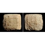 A SUMERIAN CLAY TABLET, 3RD DYNASTY OF UR, 2028-2004BC  with cuneiform inscription and clear