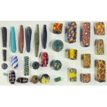 A SMALL COLLECTION OF ANCIENT EGYPTIAN, ROMAN AND OTHER GLASS BEADS  (30 approx) ++ Some damage