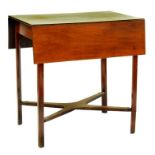 A MAHOGANY SHOPKEEPER'S COUNTER TOP CABINET WITH GLAZED SLOPING LID