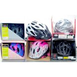 SIX CHILD'S CYCLING HELMETS (UNUSED)