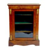 A VICTORIAN INLAID WALNUT PIER CABINET WITH GILT BRASS MOUNTS