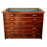 AN OAK PLAN CHEST