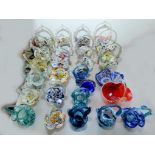 A COLLECTION OF VENETIAN COLOURED GLASS BASKETS (28)