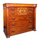 A VICTORIAN MAHOGANY CHEST OF DRAWERS