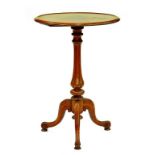 A VICTORIAN MAHOGANY TRIPOD TABLE WITH DISHED TOP