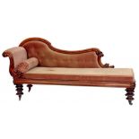 A VICTORIAN MAHOGANY CHAISE LONGUE