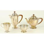 A GEORGE V SILVER FOUR PIECE TEA SERVICE, LONDON AND SHEFFIELD 1933 AND 34, 53OZS GROSS