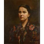 †WINIFRED ADA BOYNTON (1890-1973) PORTRAIT OF A LADY signed, signed again and inscribed on the