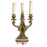 A FRENCH ORMOLU AND MARBLE CANDELABRUM, LATE 19TH C  30cm h ++One branch loose, drilled when