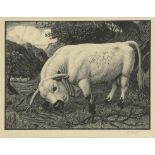 †CHARLES FREDERICK TUNNICLIFFE, RA, RE (1901-1979) THE CHARTLEY BULL   wood engraving with