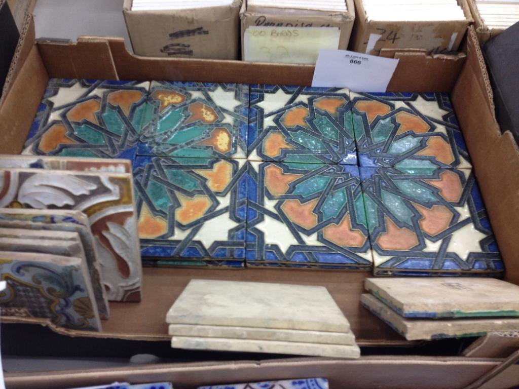 TWENTY-NINE DUTCH SIX INCH AND SMALLER CLOISONNÉ AND POLYCHROME PAINTED TILES, PRESUMABLY - Image 2 of 2