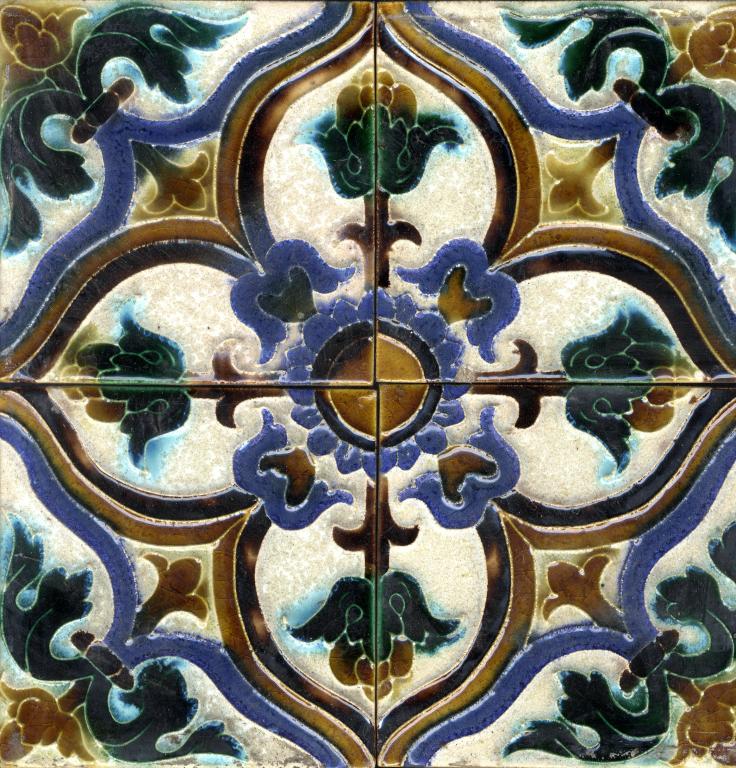 FORTY-TWO DUTCH SIX INCH CLOISONNÉ TILES PROBABLY MANUFACTURED BY DE PORCELEYNE FLES FOR A BELL & CO