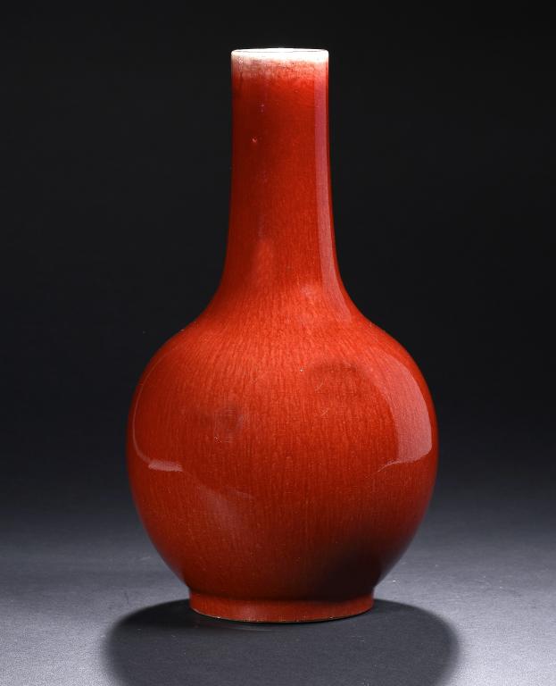 A CHINESE FLAMBÉ GLAZED VASE, 19TH C  29cm h ++Some professional restoration to base where