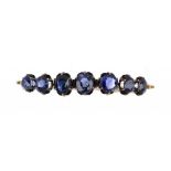 A SAPPHIRE BRACELET  in gold, fully articulated ++In fine condition, gross weight 6.7g
