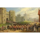 VICTOR MILTON CORDEN (1860-1939) RELIEVING THE CASTLE GUARD WINDSOR (THE SCOTS FUSILIER GUARDS)