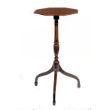 A GEORGE III MAHOGANY TRIPOD TABLE, C1810  the octagonal top crossbanded in rosewood, 72cm h; 37.5 x