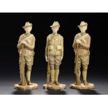 THREE ROYAL WORCESTER FIGURES OF SOLDIERS OF THE BOER WAR - CITY IMPERIAL VOLUNTEER AND IMPERIAL